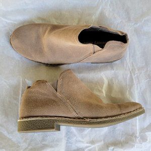 BOB'S from SKECHERS Beige Suede Memory Foam Booties Ankle Boots 7.5